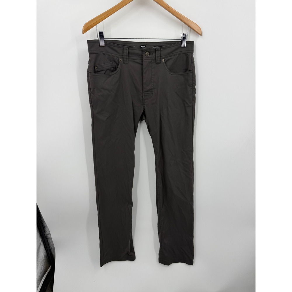 Prana Brion Pants Mens 30/32 Charcoal Grey Standard Fit Outdoor Performance
